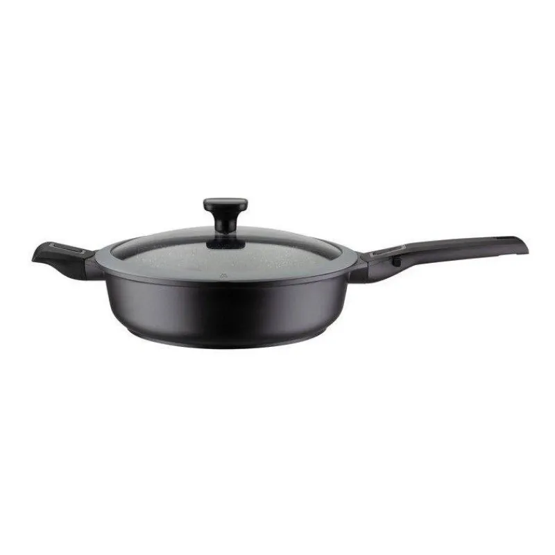 Sauteuses Revêtements Aspect Pierre | Sauteuses En Fonte Aluminium-GSW EASY CLICK Sauteuse Fonte Aluminium Aspect Pierre Manche amovible Induction D28