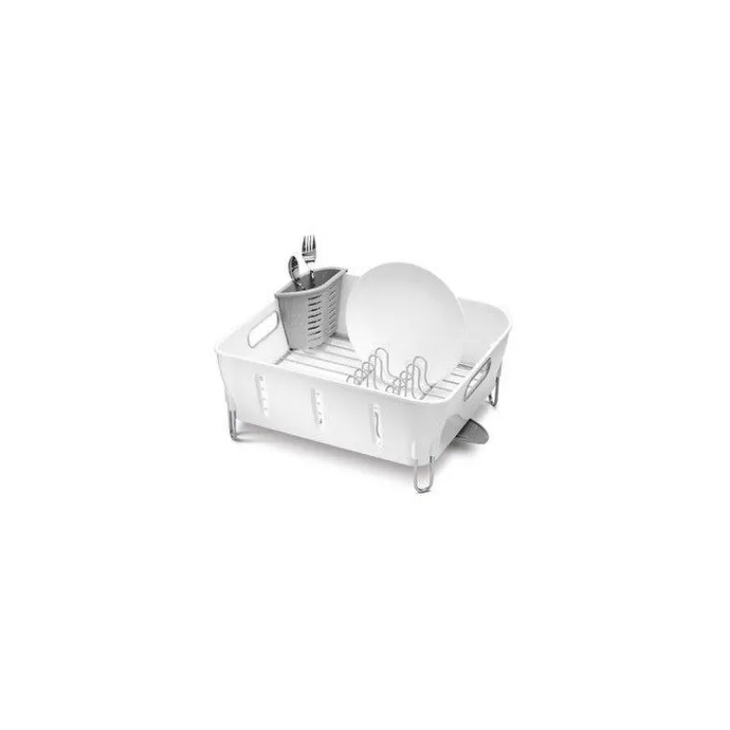 Egouttoirs Et Tapis À Vaisselle-simplehuman Egouttoir à vaisselle compact plastique BLANC