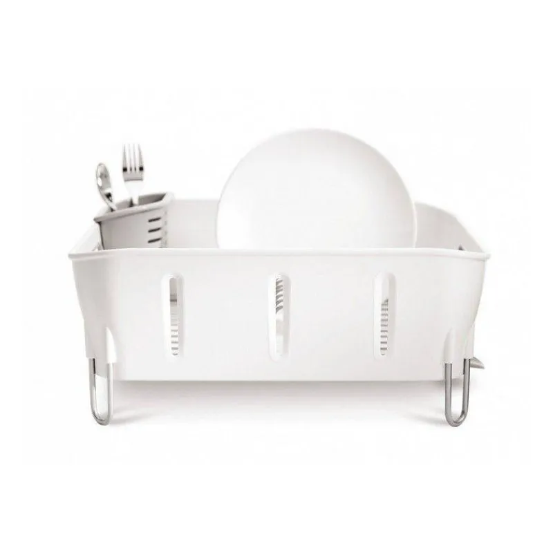 Egouttoirs Et Tapis À Vaisselle-simplehuman Egouttoir à vaisselle compact plastique BLANC