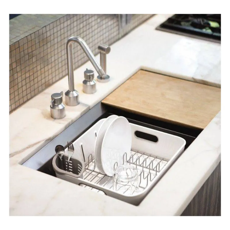 Egouttoirs Et Tapis À Vaisselle-simplehuman Egouttoir à vaisselle compact plastique Gris