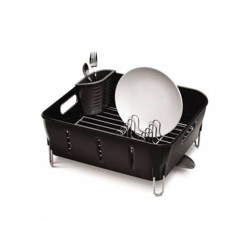 Egouttoirs Et Tapis À Vaisselle-simplehuman Egouttoir à vaisselle compact plastique Noir