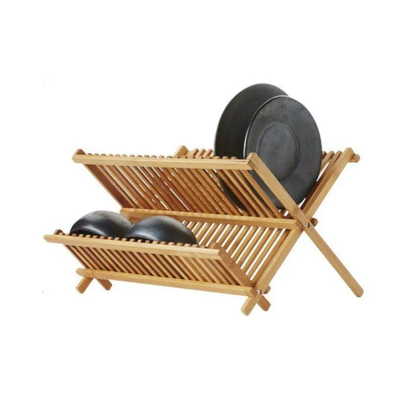 Egouttoirs Et Tapis À Vaisselle-Point Virgule Egouttoir à vaisselle pliable Bambou