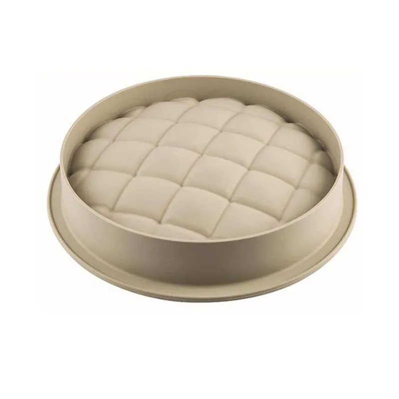 Moules Silikomart | Moules À Gâteaux Silicone-SilikoMart ELEGANZA Moule rond matelassé en silicone 3Design D22 cm
