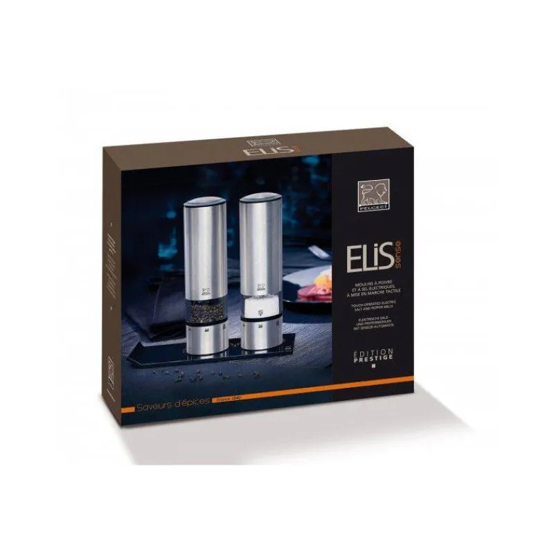 Moulins Électriques | Moulins À Sel-PEUGEOT ELIS SENSE Moulin à Poivre et à Sel électrique Duo Coffret Prestige