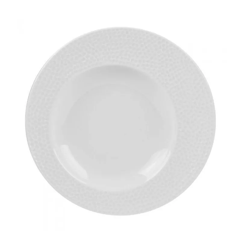 Assiettes Creuses-TABLE PASSION ELLIPSE Assiette Creuse en Porcelaine à relief D23