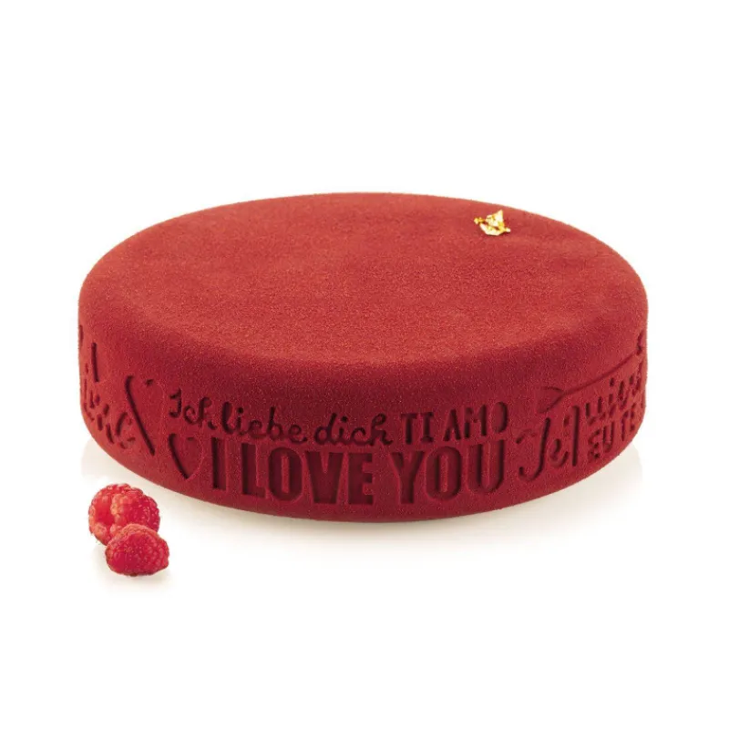 Thème Saint Valentin | Moules Silikomart-SilikoMart ENDLESS LOVE Moule rond Mots incrustés en silicone 3Design D19 cm  SC