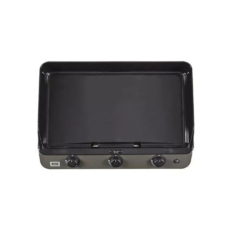 Plancha Eno | Plancha À Gaz-ENO Ensemble Plancha Gaz Fonte et Chariot Combo Fusion 75 Gris Cargo