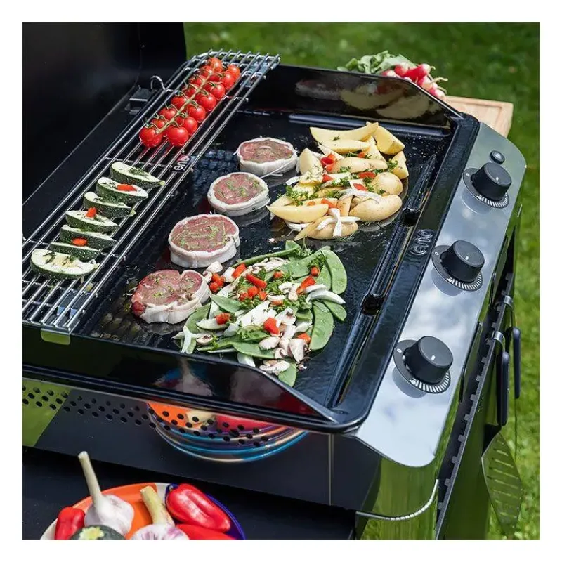 Plancha Eno | Plancha À Gaz-ENO Ensemble Plancha Gaz Fonte et Chariot Combo Fusion 75 Inox