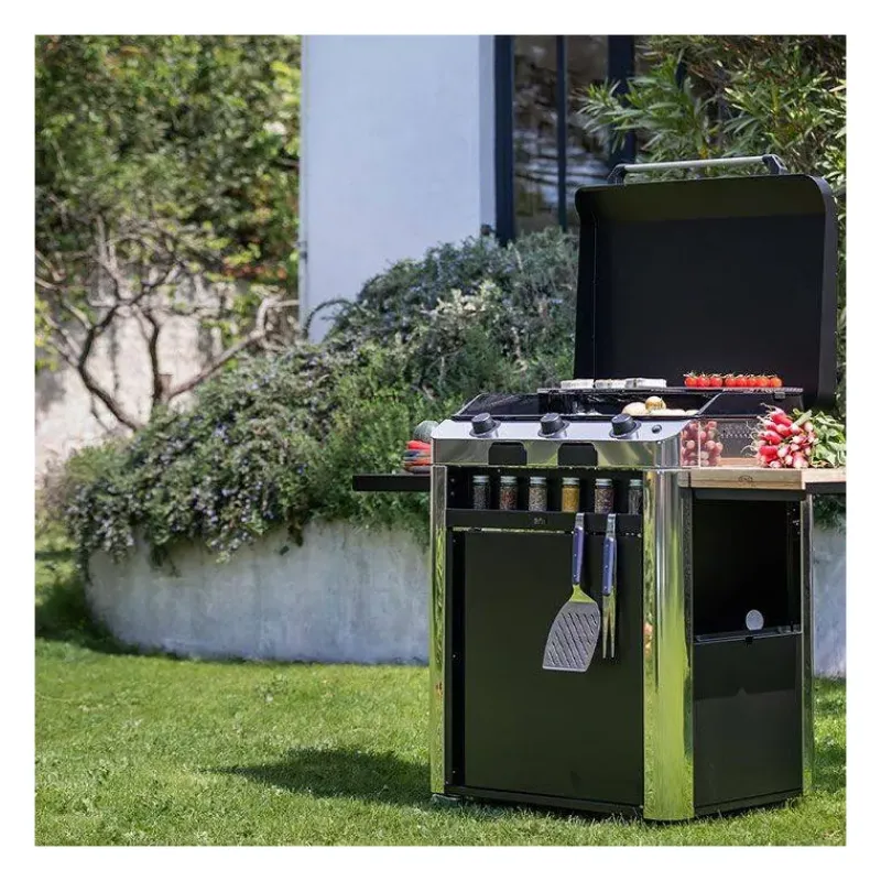 Plancha Eno | Plancha À Gaz-ENO Ensemble Plancha Gaz Fonte et Chariot Combo Fusion 75 Inox