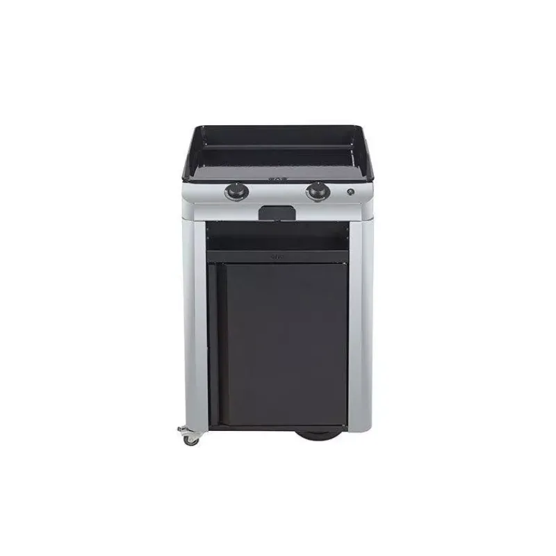 Plancha Eno | Plancha À Gaz-ENO Ensemble Plancha Gaz Fonte et Chariot Combo Fusion 60 Inox Nouveau Modèle