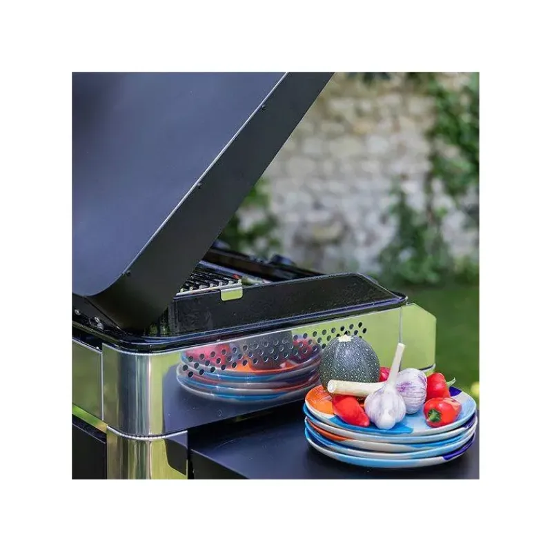 Plancha Eno | Plancha À Gaz-ENO Ensemble Plancha Gaz Fonte et Chariot Combo Fusion 60 Inox Nouveau Modèle