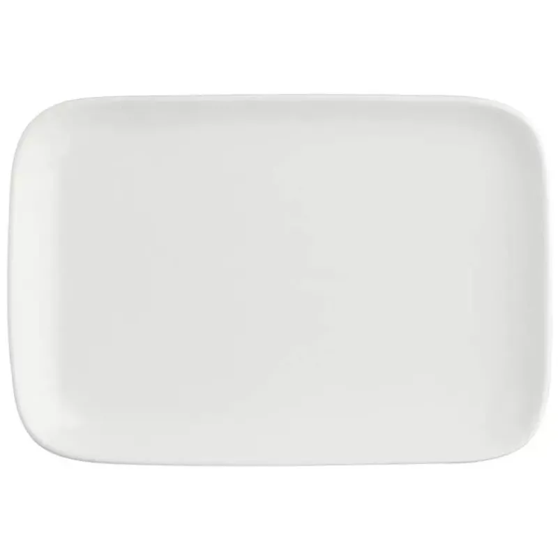 Assiettes À Desserts-PORCELLANA BIANCA ESSENZIALE New Age Assiette à dessert rectangulaire en porcelaine 22X15 cm
