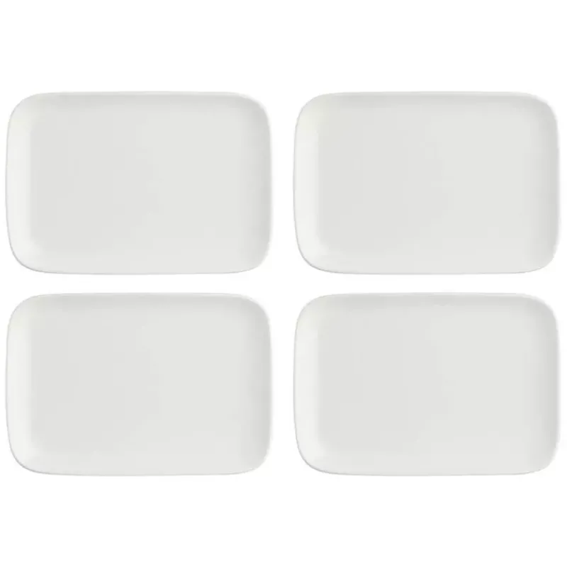 Assiettes Plates | Assiettes De Présentation-PORCELLANA BIANCA ESSENZIALE New Age Assiette plate rectangulaire en porcelaine 30x22 cm