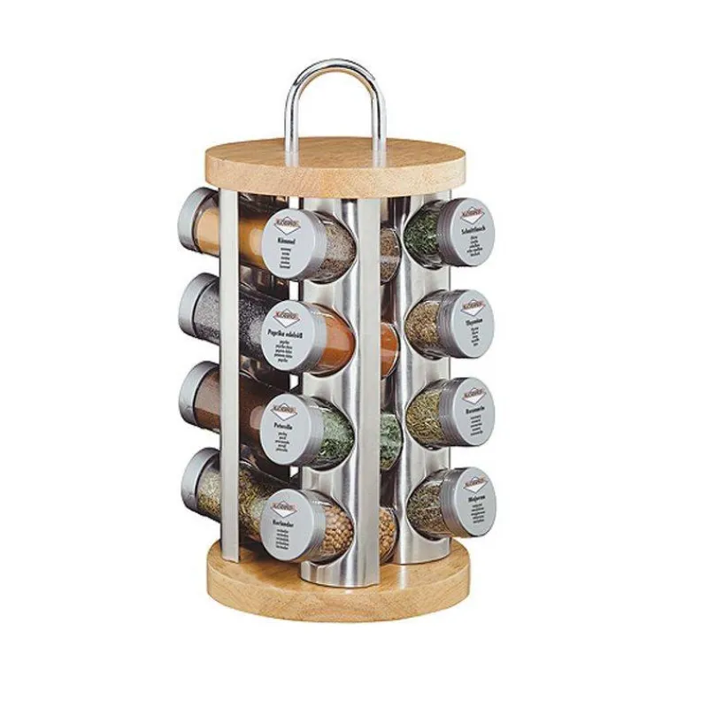 Rangements À Épices-KUCHENPROFI Etagère Caroussel 16 épices base bois