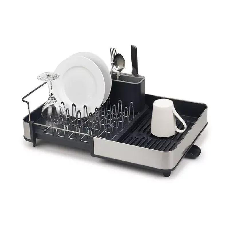 Egouttoirs Et Tapis À Vaisselle-Joseph Joseph EXTEND STEEL Egouttoir à vaisselle extensible avec bonde Inox GRIS
