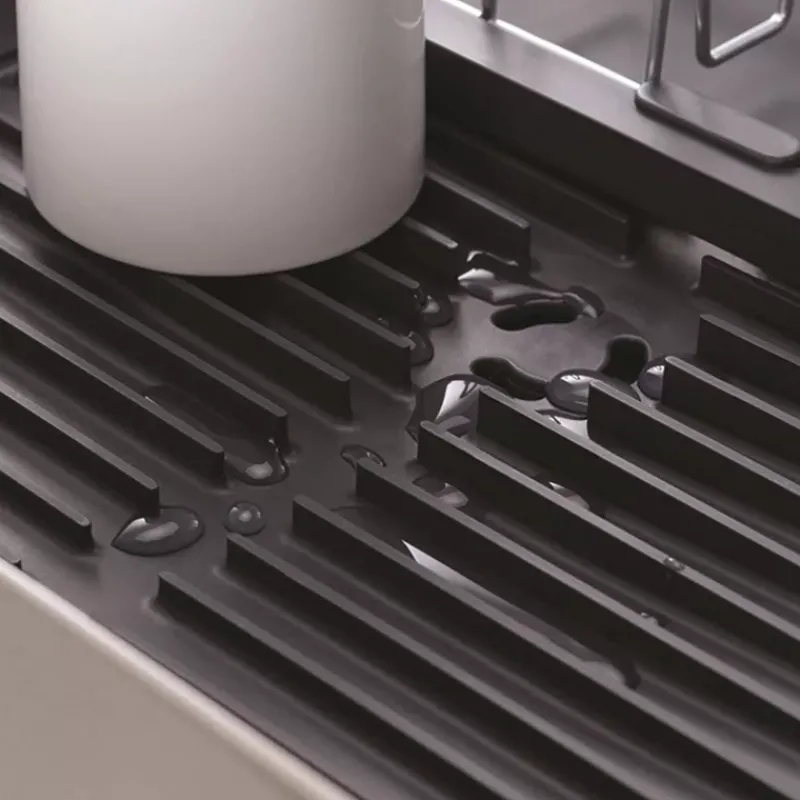 Egouttoirs Et Tapis À Vaisselle-Joseph Joseph EXTEND STEEL Egouttoir à vaisselle extensible avec bonde Inox GRIS