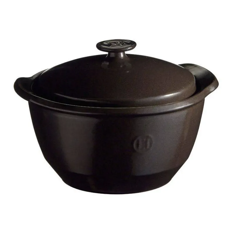 Faitouts Avec Revêtement | Faitouts-Emile HENRY Faitout One Pot  D22 4L  Céramique Flame Fusain SC
