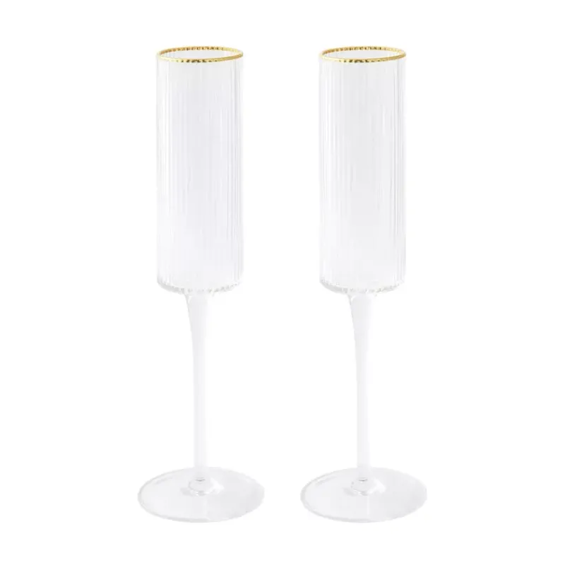 Flûtes À Champagne Et Coupes-Easy Life Flute à champagne x2  20 cl  avec liseret or