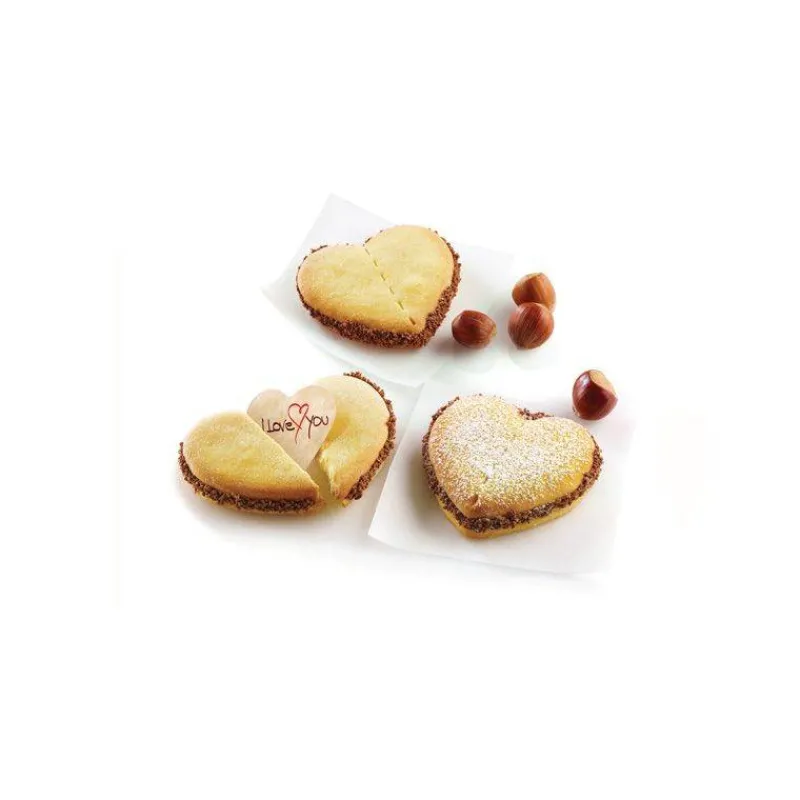 Moules Silikomart | Moules À Gâteaux Silicone-SilikoMart FOR YOU Kit Emporte pièces biscuit coeur avec message  SC
