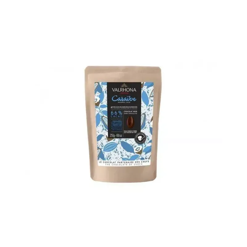 Additifs Alimentaires-Valrhona Fèves de Cacao 250g Caraïbe 66%
