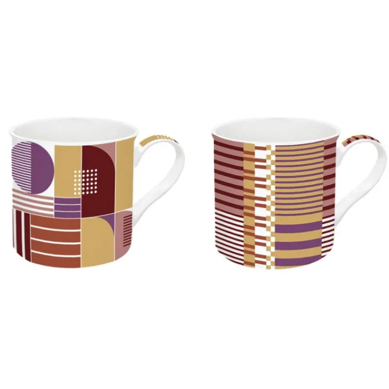 Mugs-Easy Life GEOMETRIC ART Coffret Mug porcelaine Easylife - Les 2  SC