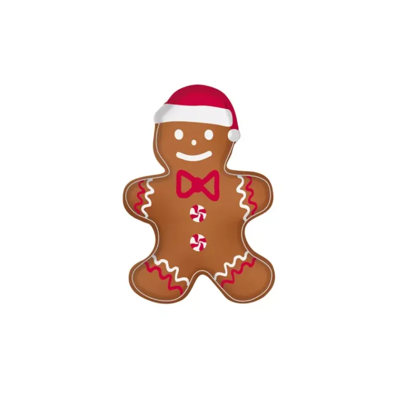 Assiettes À Thèmes-Easy Life GINGERBREAD  plat 17x25 cm en forme de bonhomme pain d'épice Porcelaine EASYLIFE