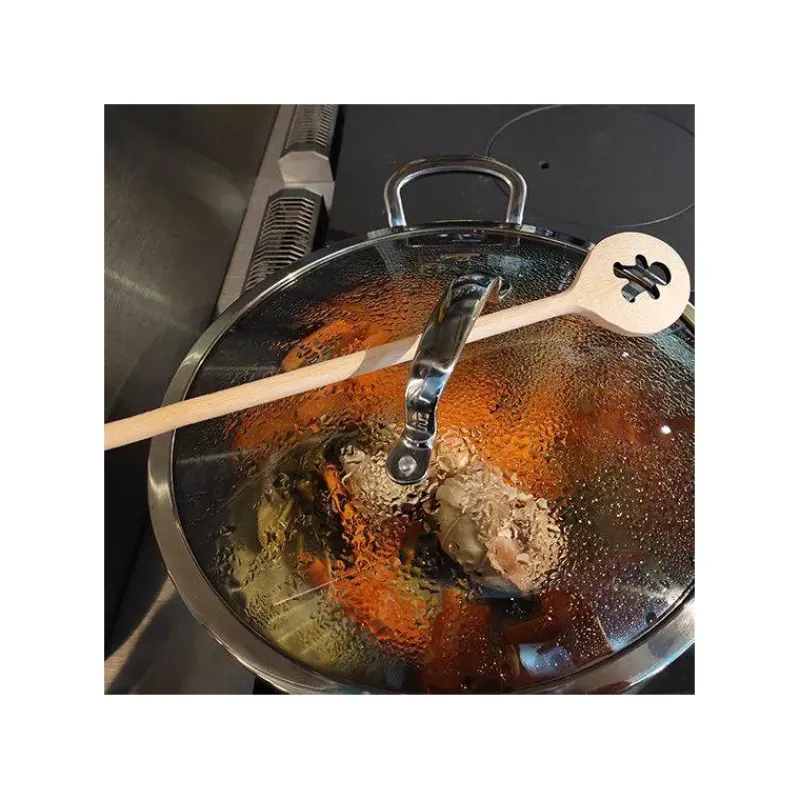 Cuillères À Remuer | Cuillères De Service-Patisse GINGERMAN Cuillère à remuer ajourée ronde en bois de hêtre L 30