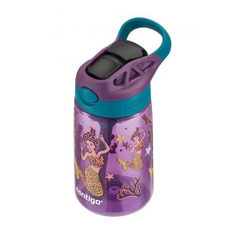 Gourdes | Verres Et Tasses Pour Enfants-Contigo GIZMO Flip Gourde enfant avec paille Violet Sirènes 420 ml