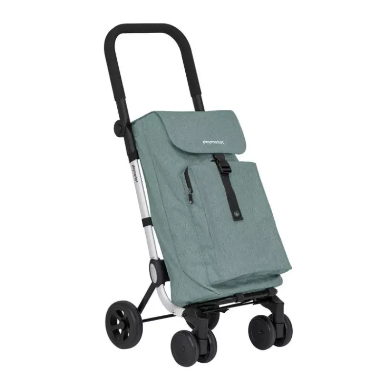 Chariots Et Paniers Isothermes-Playmarket GO LITE Poussette de marché Chariot de courses isotherme 6 roues Vert d'eau
