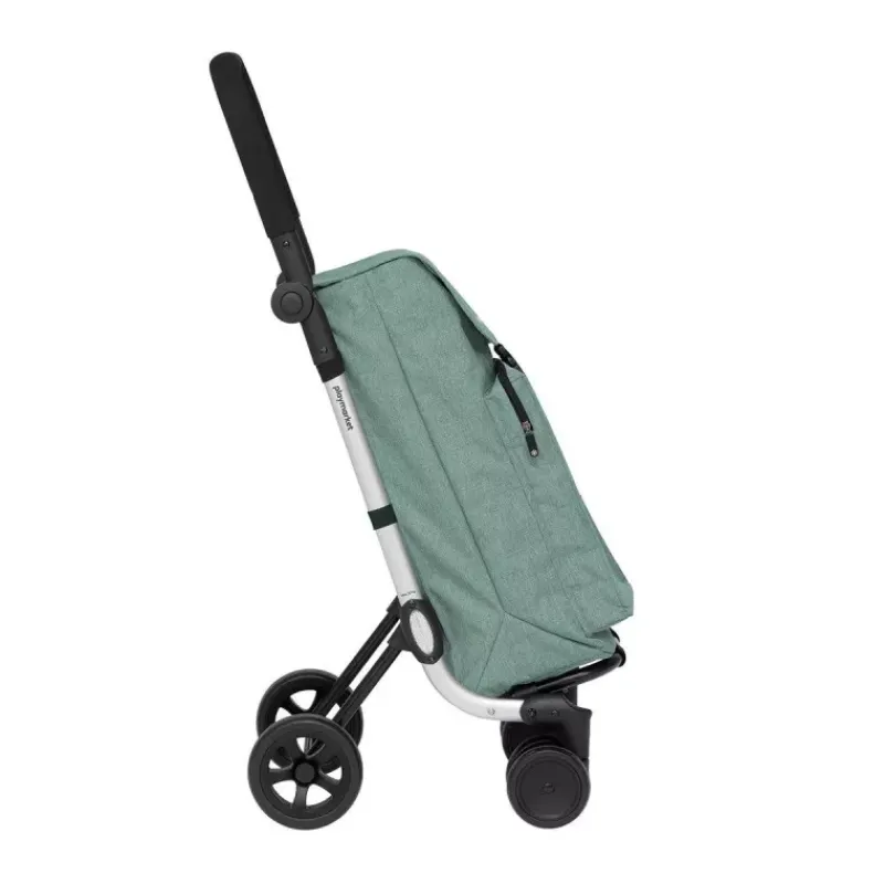 Chariots Et Paniers Isothermes-Playmarket GO LITE Poussette de marché Chariot de courses isotherme 6 roues Vert d'eau
