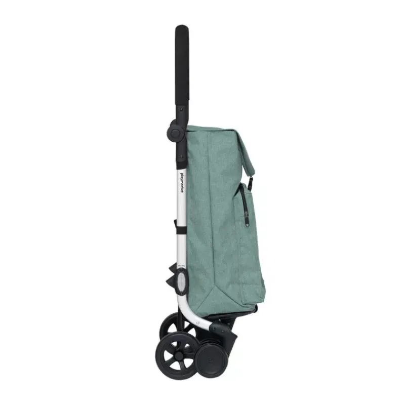Chariots Et Paniers Isothermes-Playmarket GO LITE Poussette de marché Chariot de courses isotherme 6 roues Vert d'eau