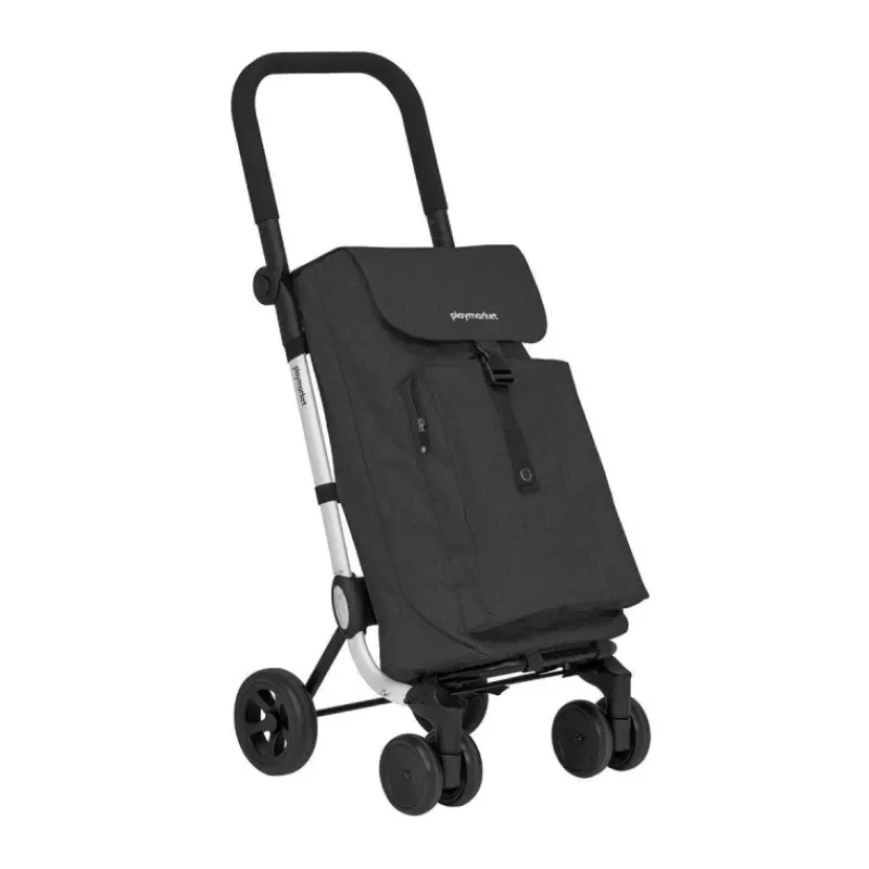 Chariots Et Paniers Isothermes-Playmarket GO LITE Poussette de marché Charriot de courses isotherme 6 roues Noir