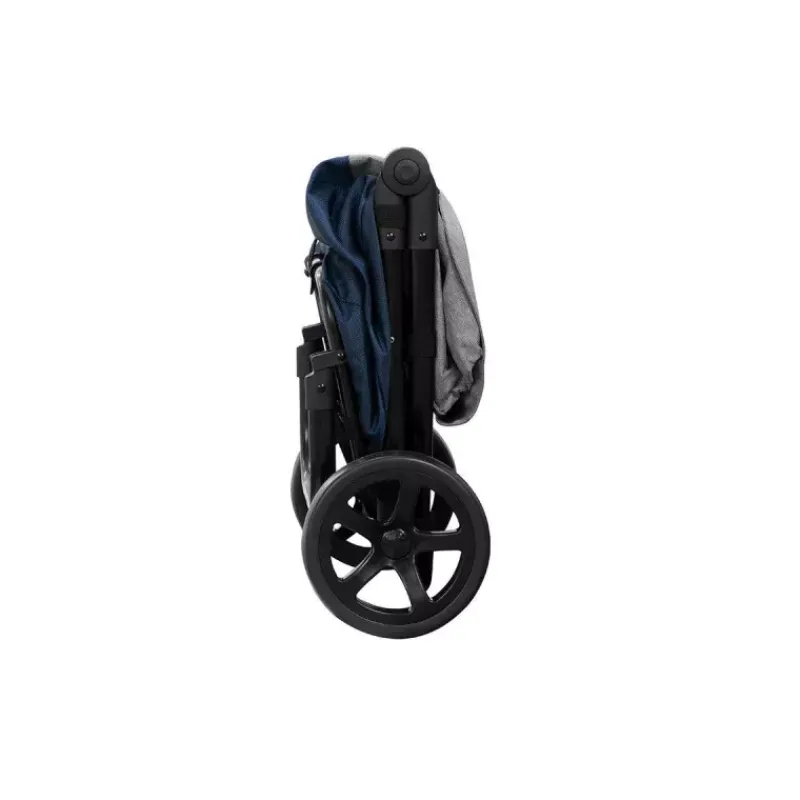 Poussettes De Marché-Playmarket GO TWO Compact Poussette de marché Chariot de courses Pliable Bleu indigo texturé