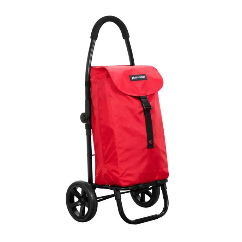Poussettes De Marché-Playmarket GO TWO Compact Poussette de marché Chariot de courses Pliable Rouge