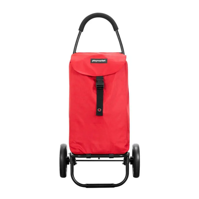Poussettes De Marché-Playmarket GO TWO Compact Poussette de marché Chariot de courses Pliable Rouge