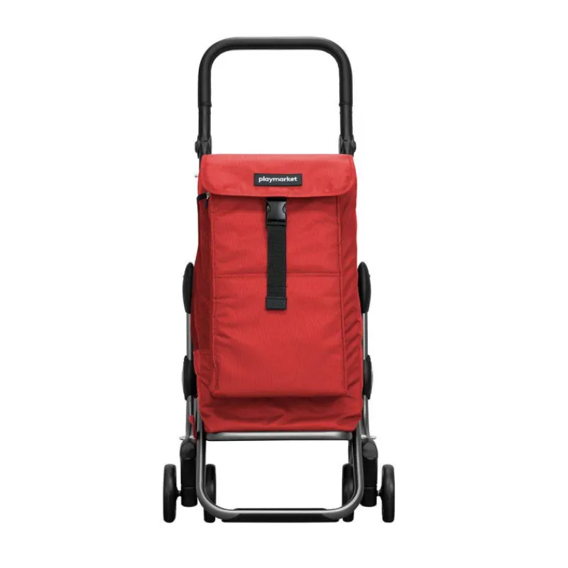 Poussettes De Marché-Playmarket GO UP Premium Poussette de marché Chariot de courses 6 roues Rouge Chili