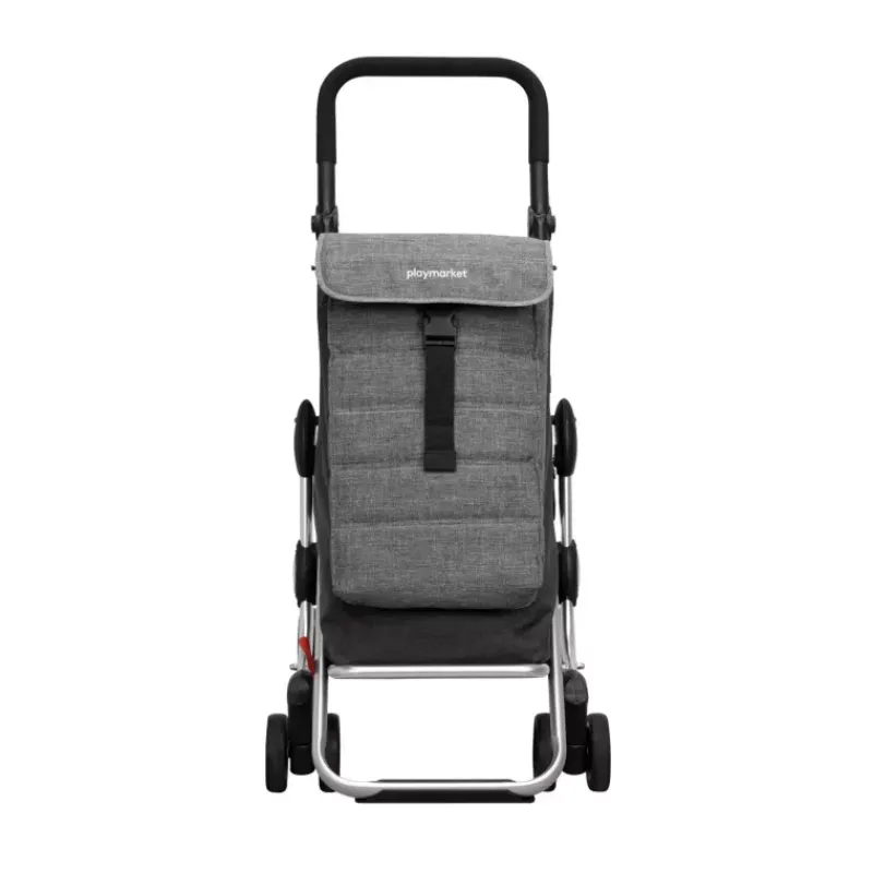 Poussettes De Marché-Playmarket GO UP Trendy Poussette de marché Chariot de courses 6 roues Noir Gris texturé