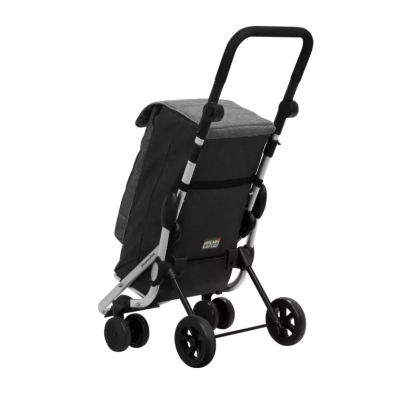 Poussettes De Marché-Playmarket GO UP Trendy Poussette de marché Chariot de courses 6 roues Noir Gris texturé