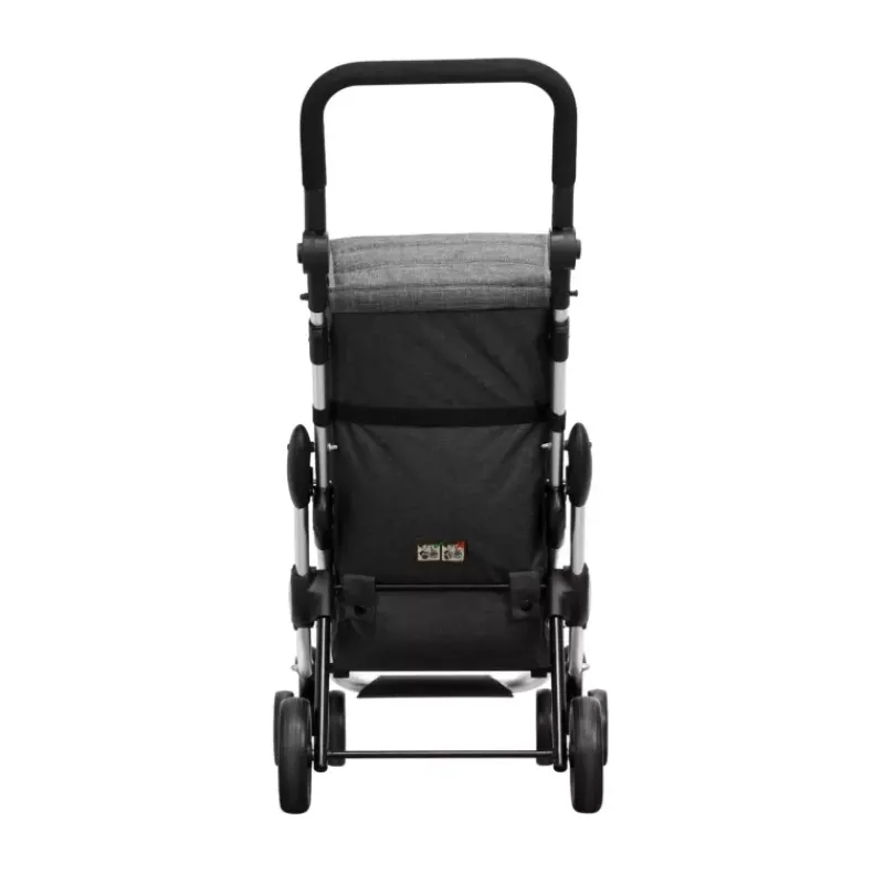 Poussettes De Marché-Playmarket GO UP Trendy Poussette de marché Chariot de courses 6 roues Noir Gris texturé