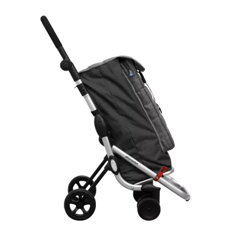 Poussettes De Marché-Playmarket GO UP Trendy Poussette de marché Chariot de courses 6 roues Noir Gris texturé