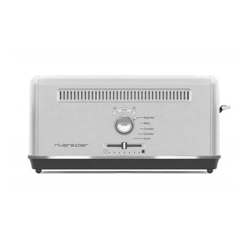 Grille-pains Et Toasters-Riviera&Bar Grille pain électique Expert Toaster Inox 2 fentes Extra-Longues Inox