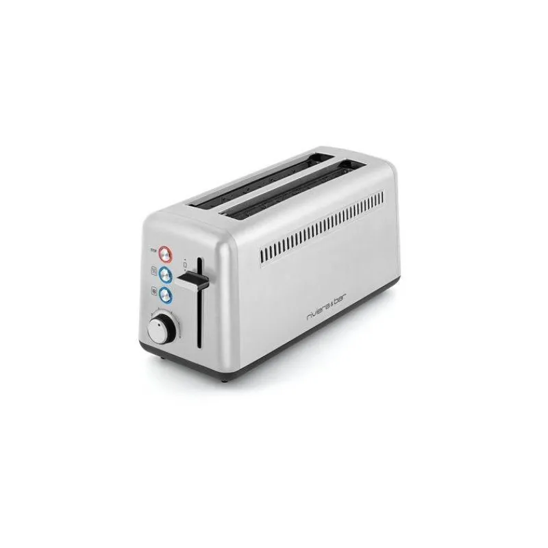 Grille-pains Et Toasters-Riviera&Bar Grille pain électique Toaster Inox 2 fentes Extra-Longues Inox