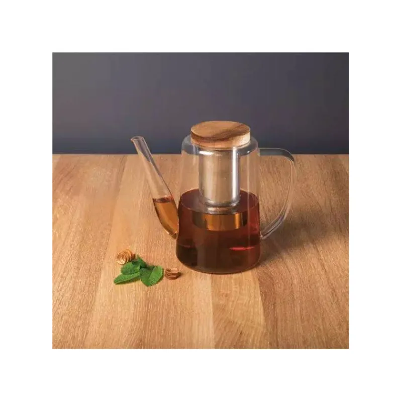 Théières, Cafetières Et Accessoires | Théière En Verre-OGO GUSTAVE Théière en verre borosilicate bouchon bois 1.2 L
