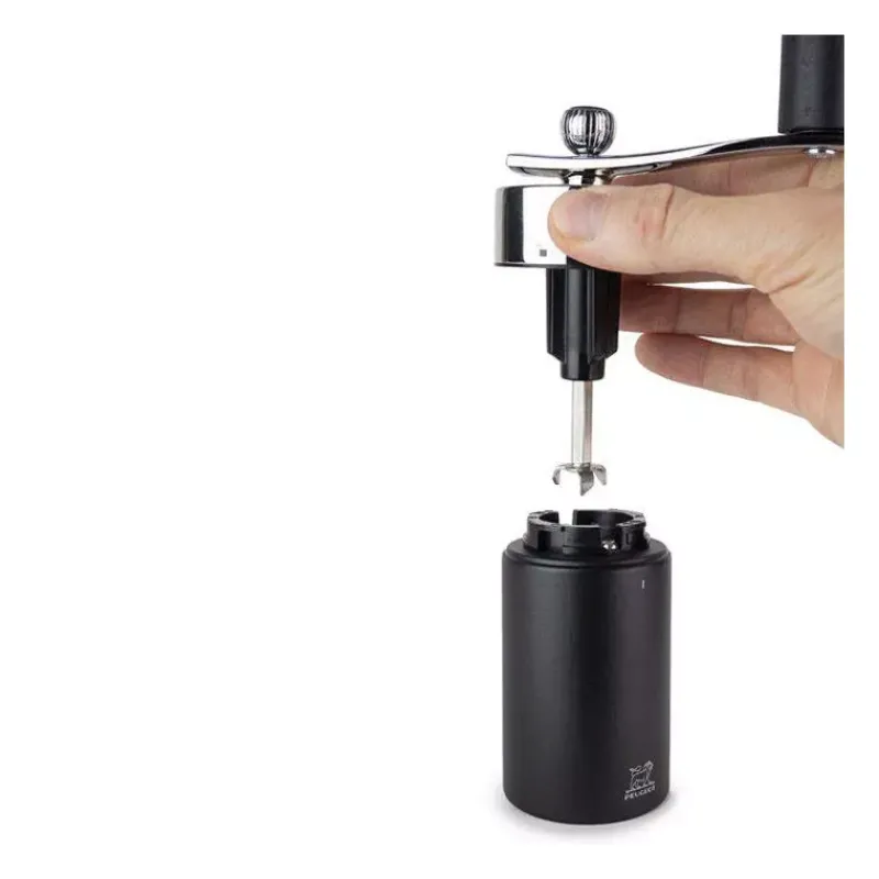 Moulins À Épices-PEUGEOT ISEN Moulin à Muscade Bois et inox à manivelle 15 cm Noir mat