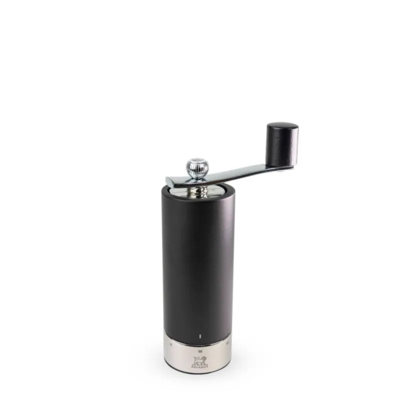 Moulins À Sel-PEUGEOT ISEN Moulin à Sel Bois et inox à manivelle 18 cm Noir mat