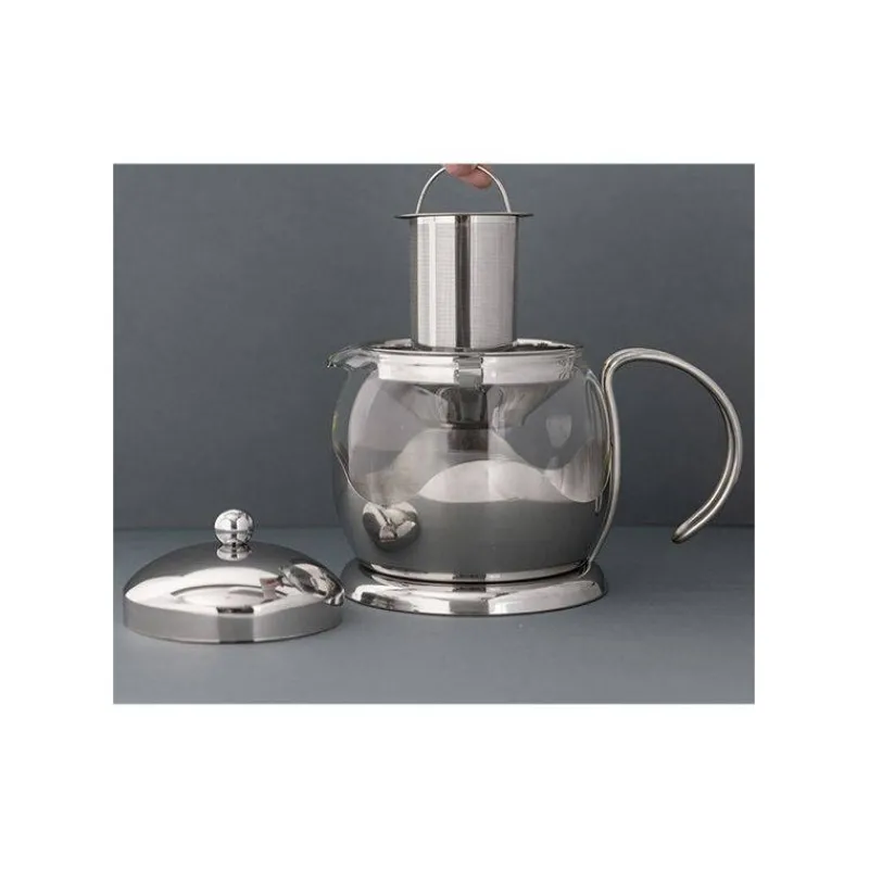 Théières, Cafetières Et Accessoires | Théière En Verre-Kitchen Craft IZMIR Théière inox et verre 1.2 L avec infuseur La Cafetière KitchenCraft 4 tasses