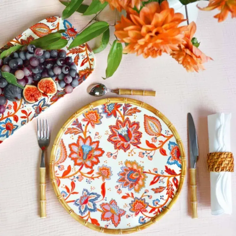 Vaisselle Incassable-Les Jardins de la Comtesse JAIPUR assiette plate en mélamine D28 cm