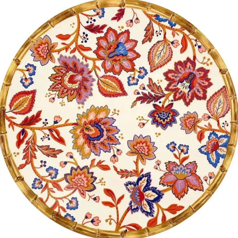 Vaisselle Incassable-Les Jardins de la Comtesse JAIPUR plat rond en mélamine D35,5 cm