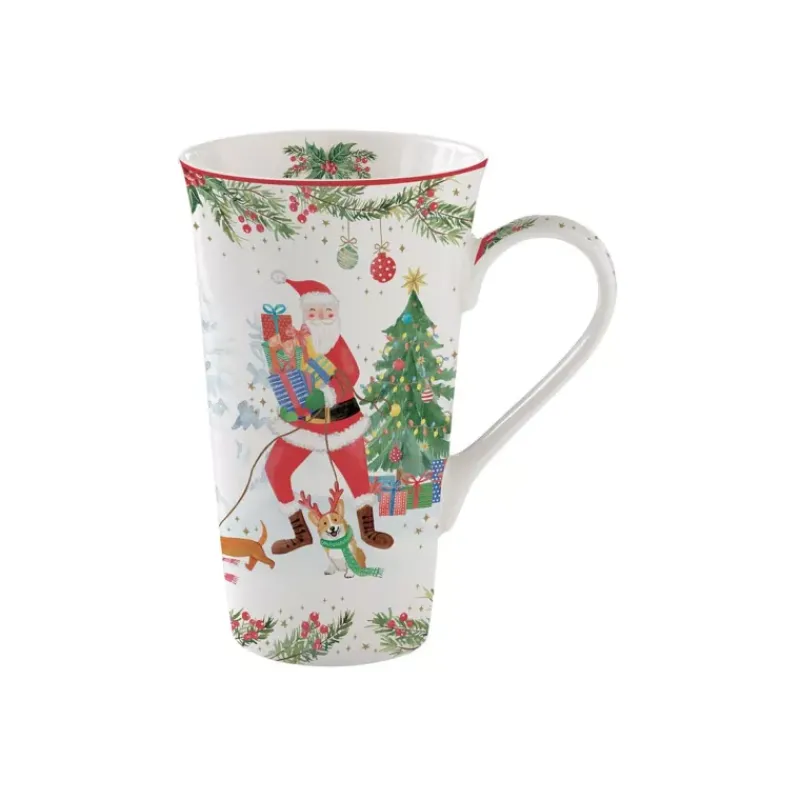 Mugs-Easy Life JOYFUL SANTA Coffret Mega Mug 60 cl Porcelaine EASYLIFE