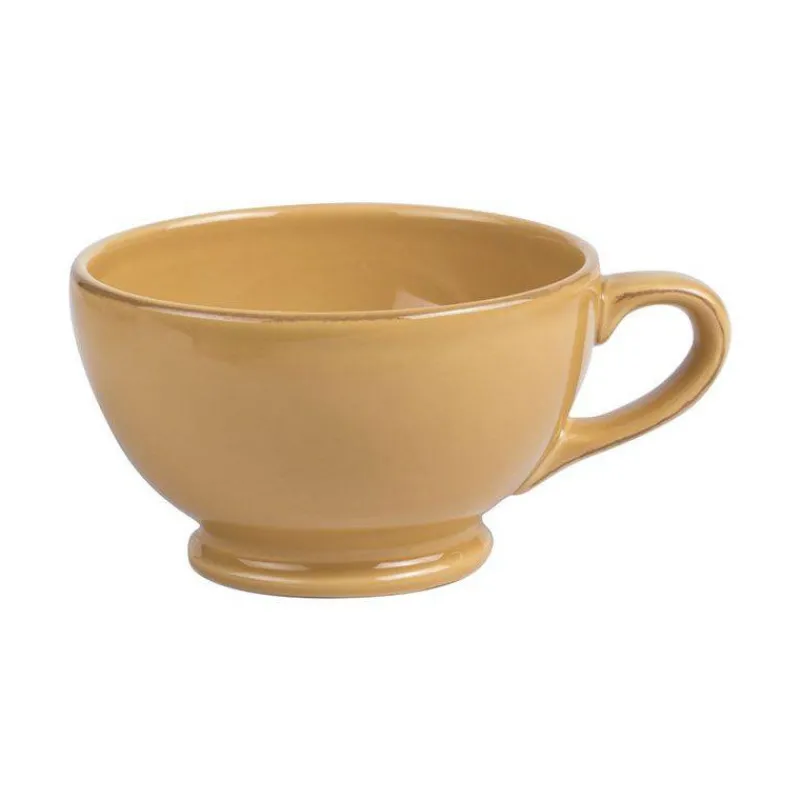 Bols-TABLE PASSION JUMBO PATINE Tasse Bol à anse Déjeuner en Faïence 70 cl Jaune Safran